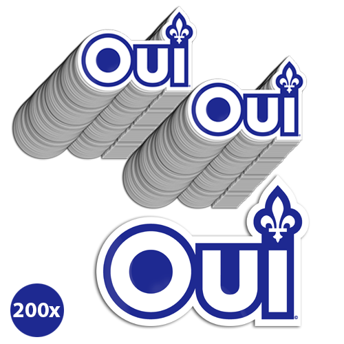 200 autocollants OUI